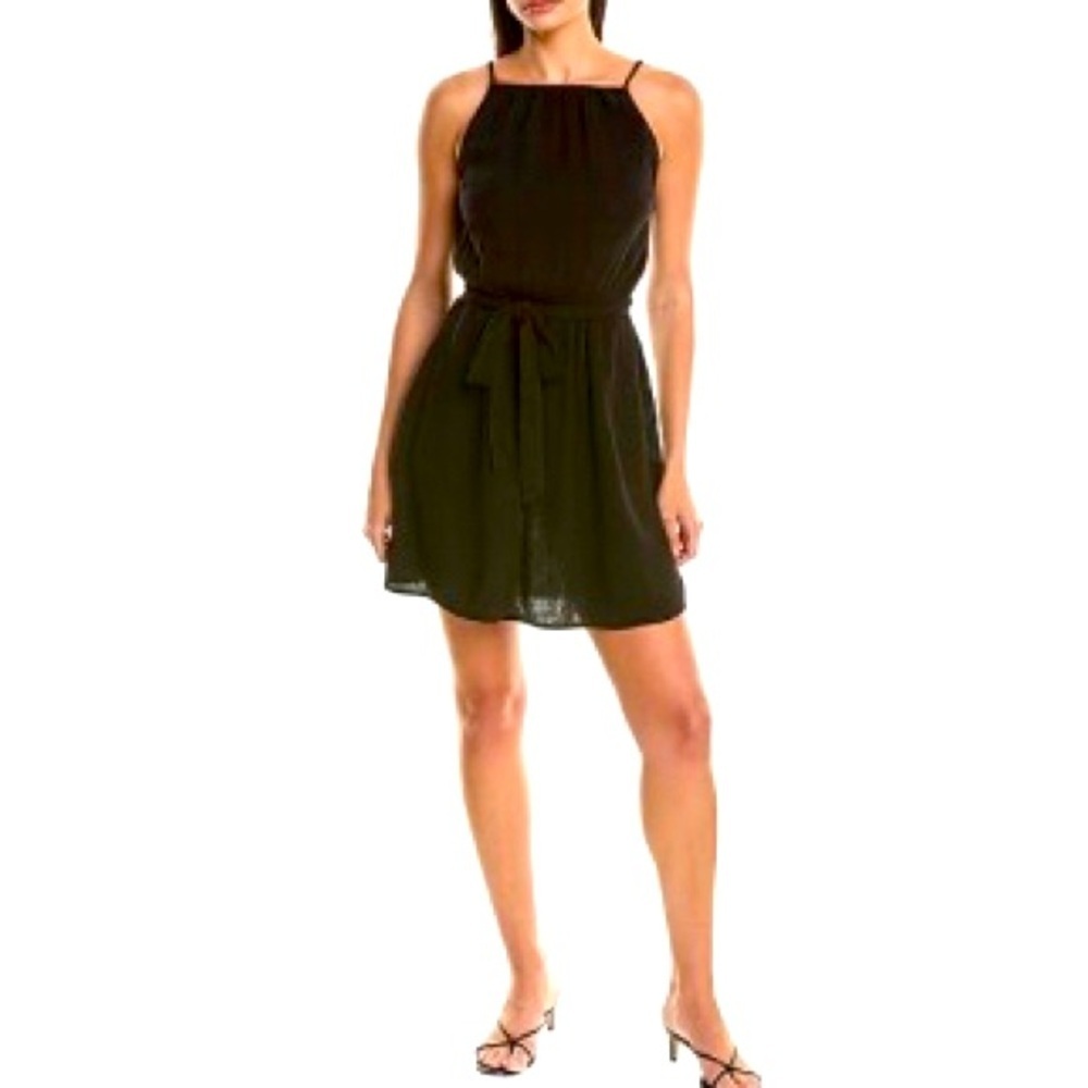 Bella Dahl NWT SZ S Smocked Waist Mini Dress in Black